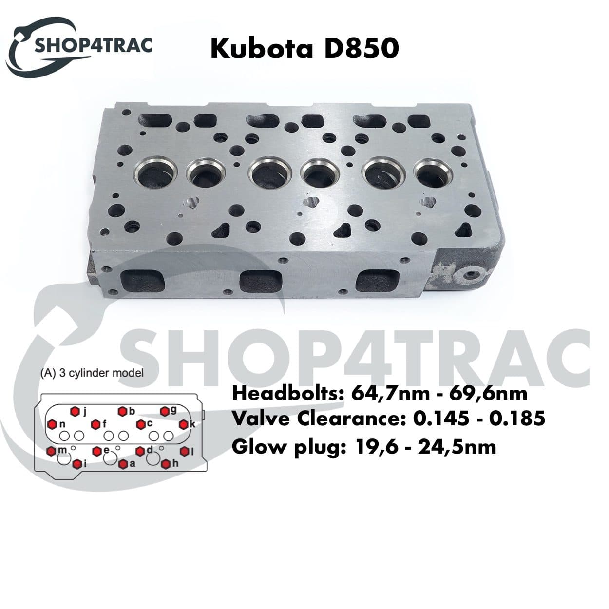 Culasse Kubota B1400-B1500 | B1-14-B1-15 | Moteur D850