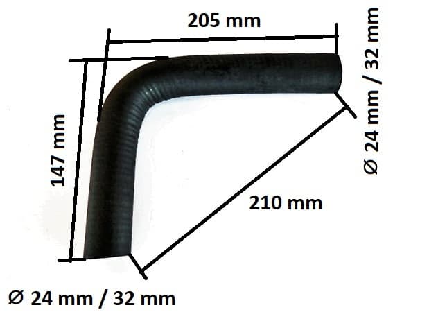 Durite de radiateur supérieure Kubota B6000 | Yanmar YM1301-2420 | YM169 - YM276 - 2