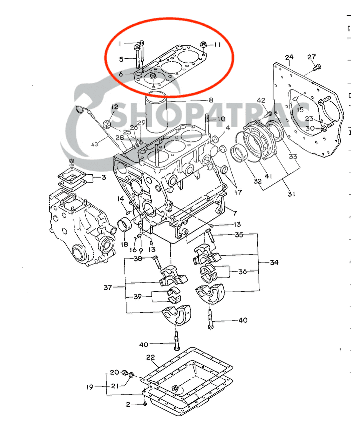 Joint de culasse Yanmar YM1810 | 3T75H | YM220 - YM250D | Shop4Trac