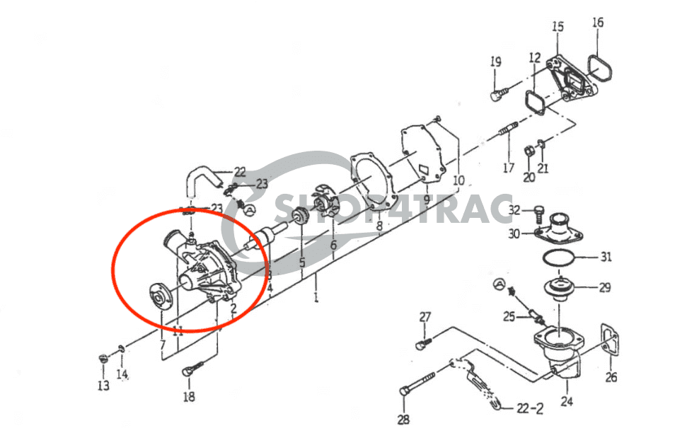 Pompe à eau Iseki TK | MT | TU | TTG | SFH | SG | SGR | SXG | Sial | GEAS | TH | Shop4Trac