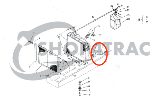 Durite de radiateur supérieure Kubota B 1200 - 1502 | Shop4Trac
