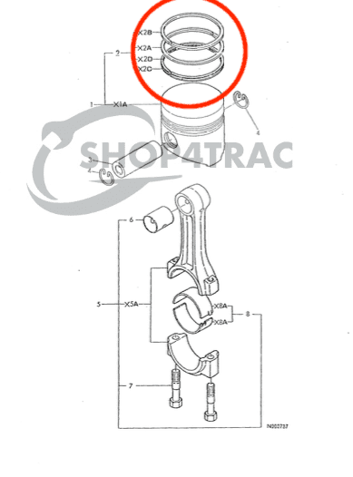 Segments de piston Yanmar F15 et YM | Moteur 3T72 | Shop4Trac