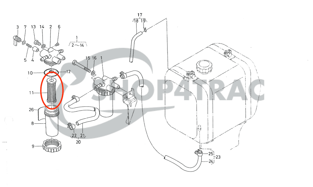 Kit de filtre Kubota série B | Shop4Trac