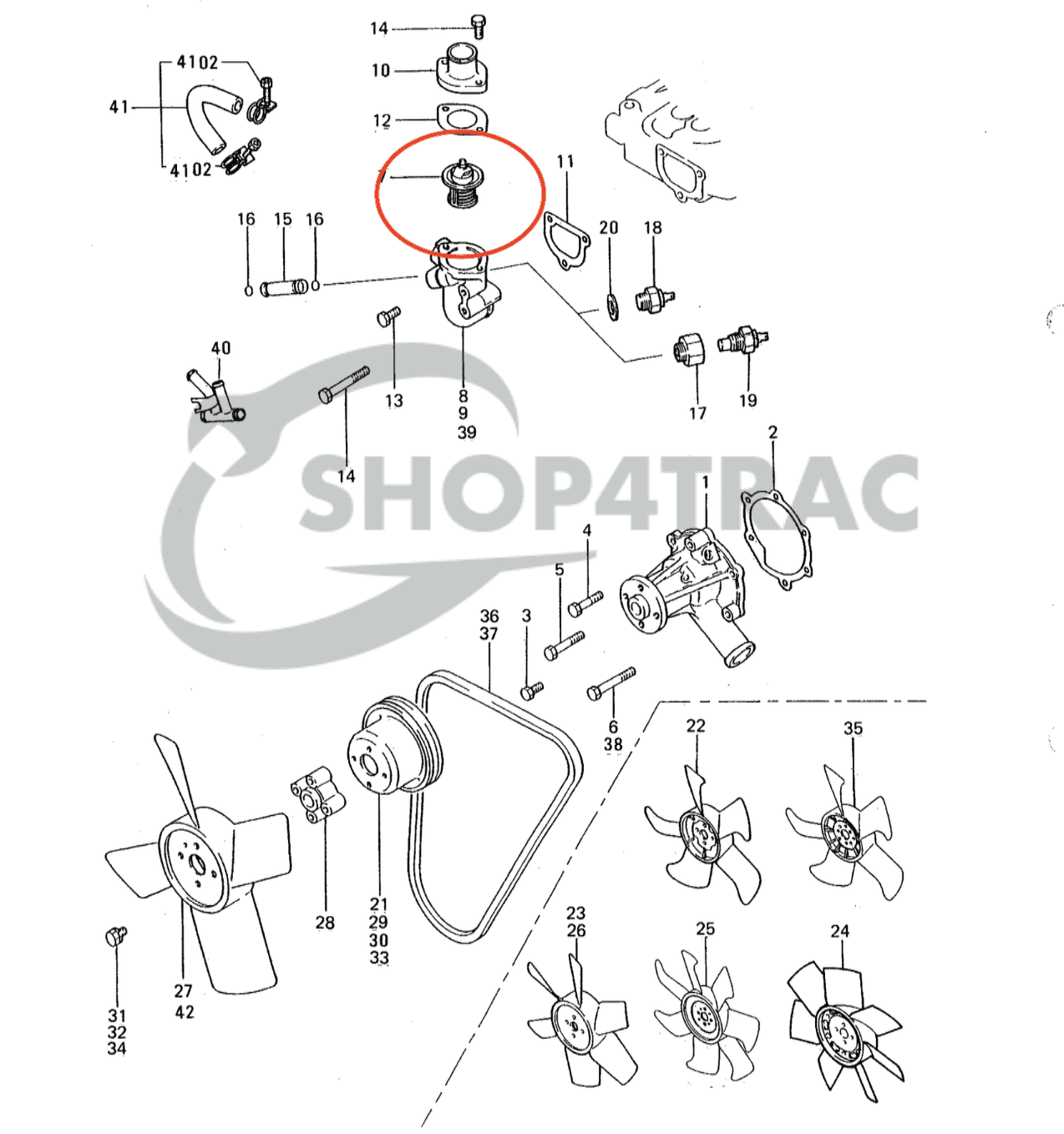 Thermostat Mitsubishi L2A, L2C, L2E, L3A, L3C, L3E | Shop4Trac