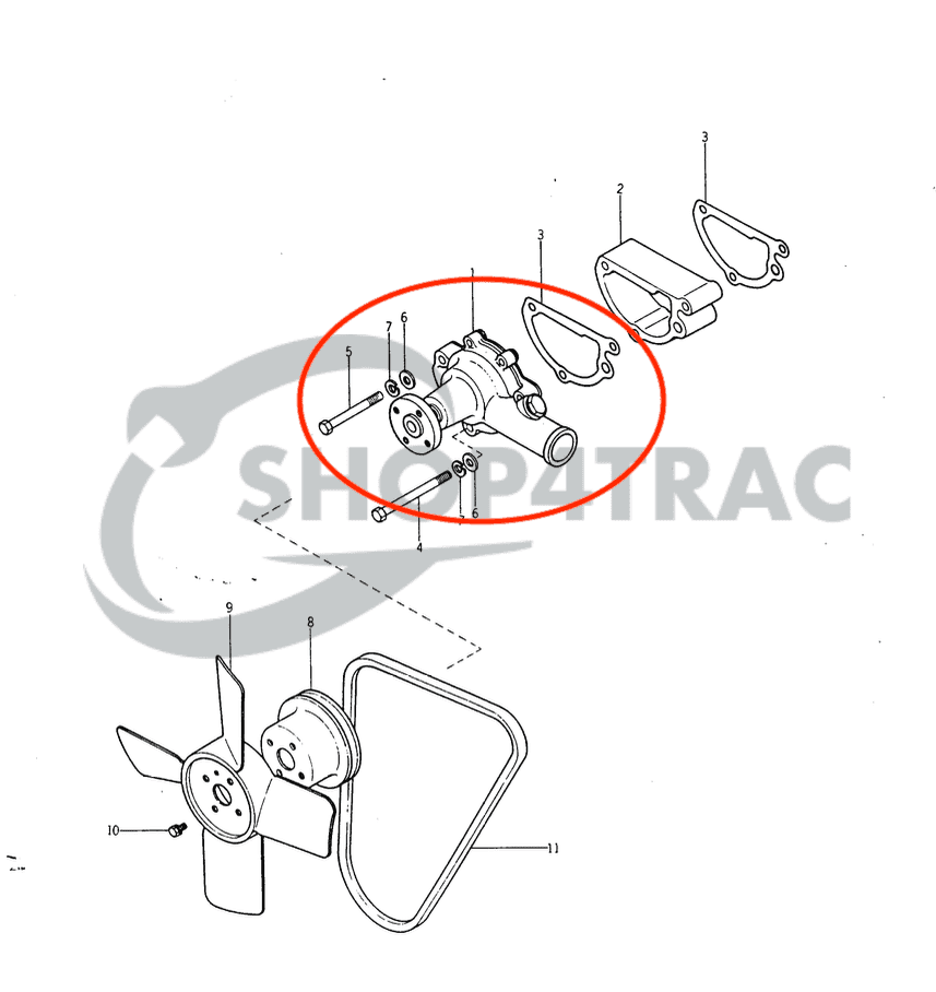 Pompe à eau Iseki TX1000 | TX1300 | TX1500 | KE70 | KE75 | Shop4Trac