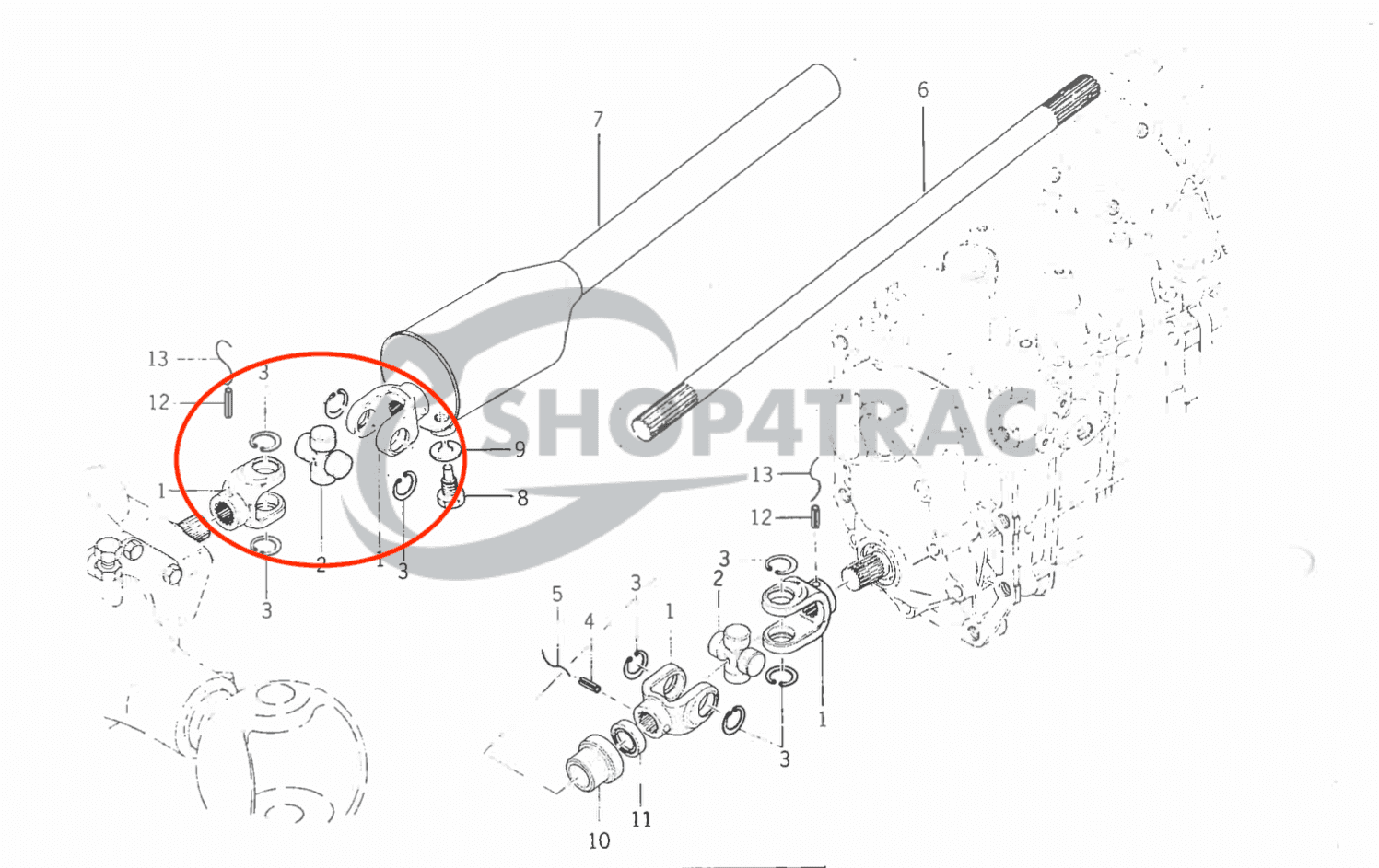 Essieu à cardan Iseki 4wd TU | TF | TX | Shop4Trac