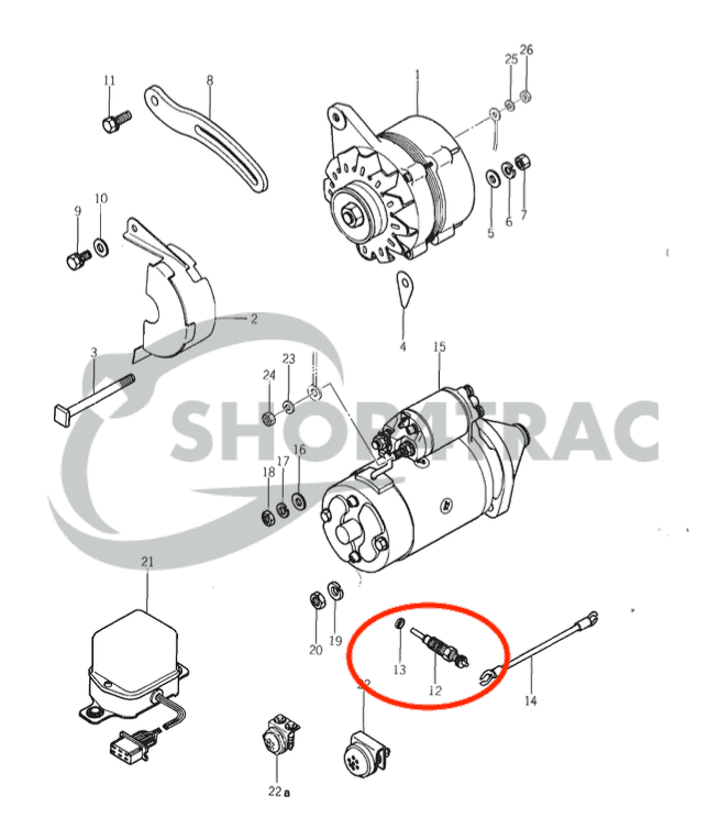Bougie de préchauffage | Bobine incandescente Iseki TX 1300 | Mitsubishi D1300 | MT1301 | Shop4Trac