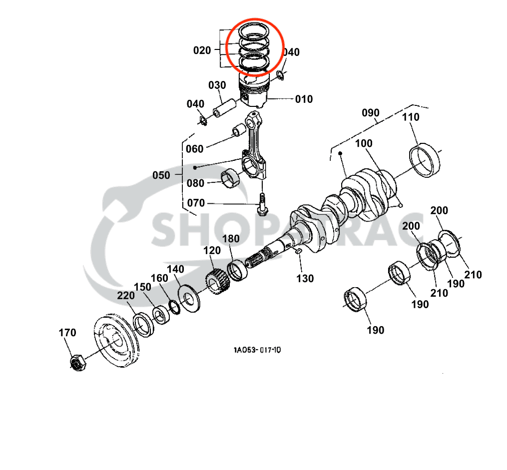Segments de piston Kubota D1703M-DI | D1803M-dI | V2203M-DI | Moteur V2403M-DI - 2