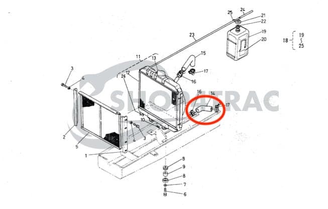 Durite de Radiateur Inférieure Kubota B1200 - B1502 - 5
