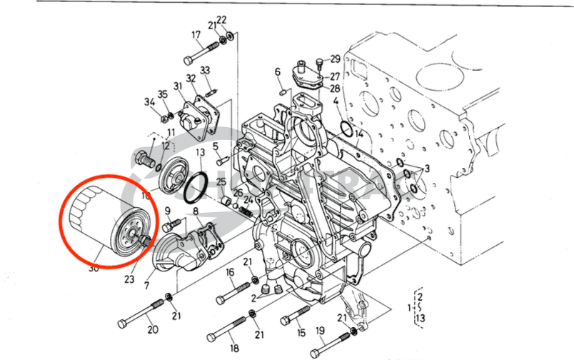 Filtre à huile moteur | Kubota GL | GT | KL | Shibaura | Hinomoto | Antonio Carraro | Giani - 3