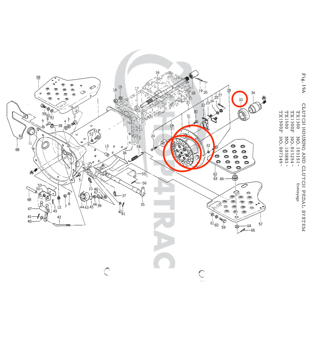 Kit d’embrayage Iseki série TX | TX1210-TX2160F | Bolens G152 - G154 | G172 - G174 - 6