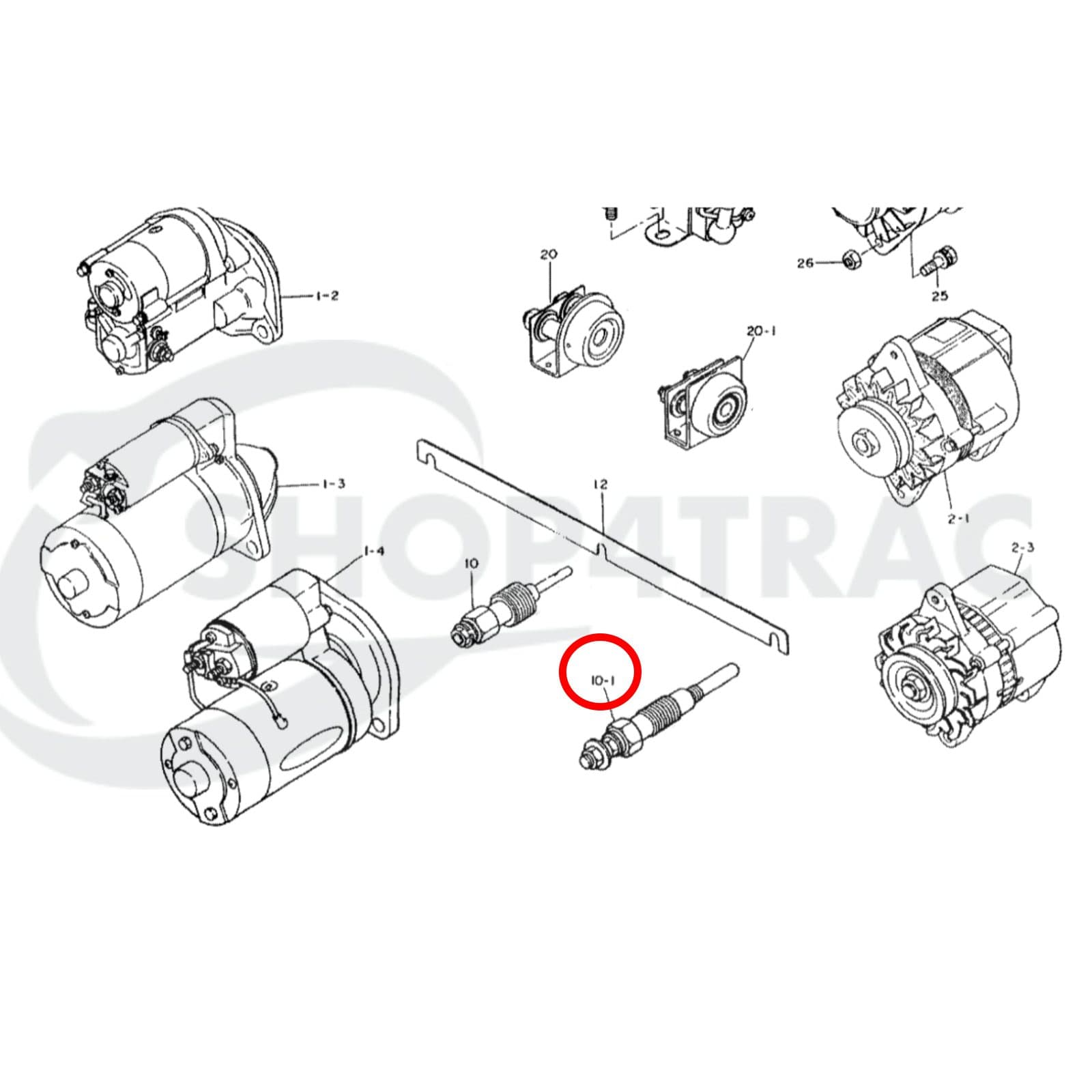 Bougie de préchauffage | Bobine incandescente Iseki TE TL TU type 2 | Shop4Trac