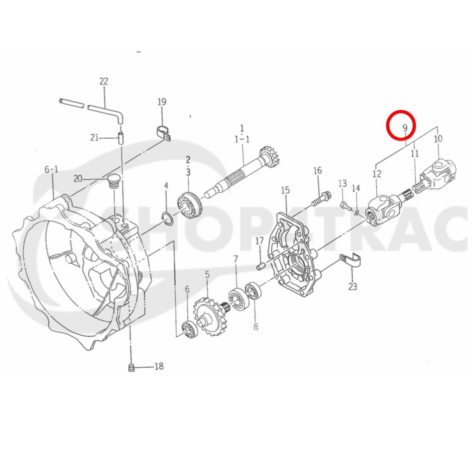 Arbre à cardan complet Iseki TU Landhope | Shop4Trac