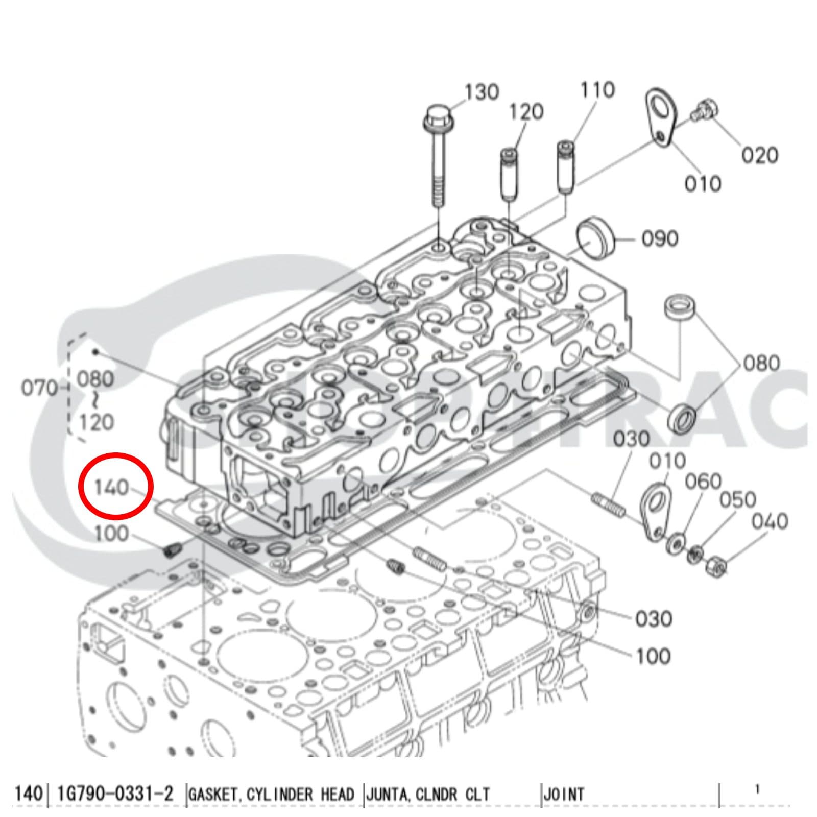 Joint de culasse Kubota V2203M | V2203E | V2403M | V2403E - 2
