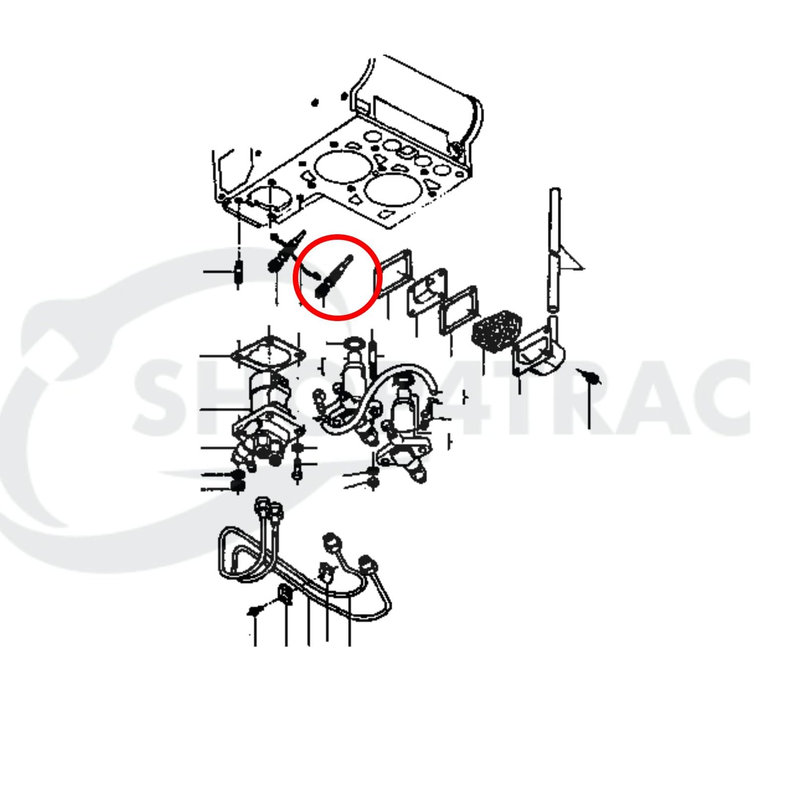 Bougie de préchauffage | Bobine incandescente Kubota B6000 | Shop4Trac