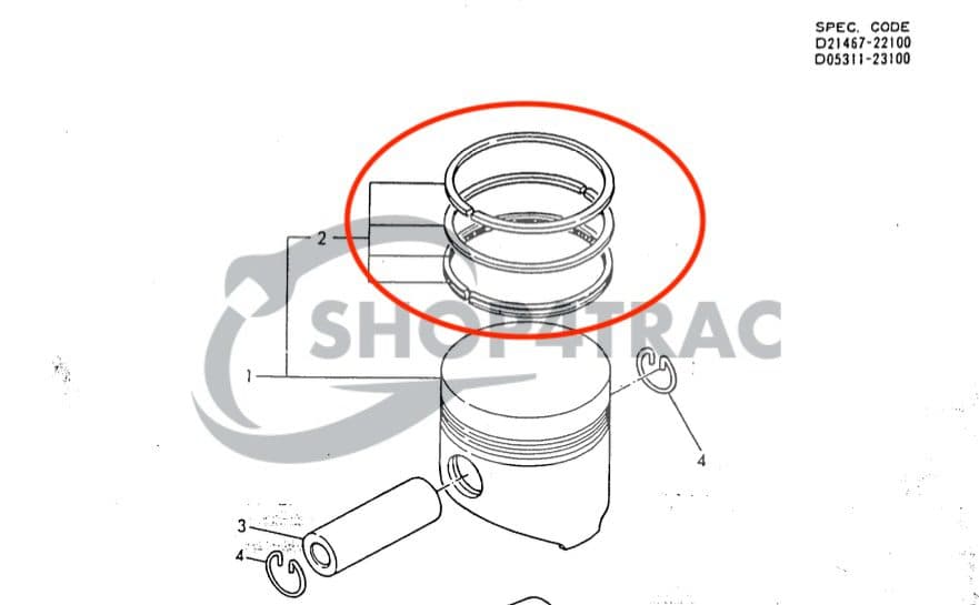Segments de piston Yanmar F16 YM | 3T75U moteur - 2