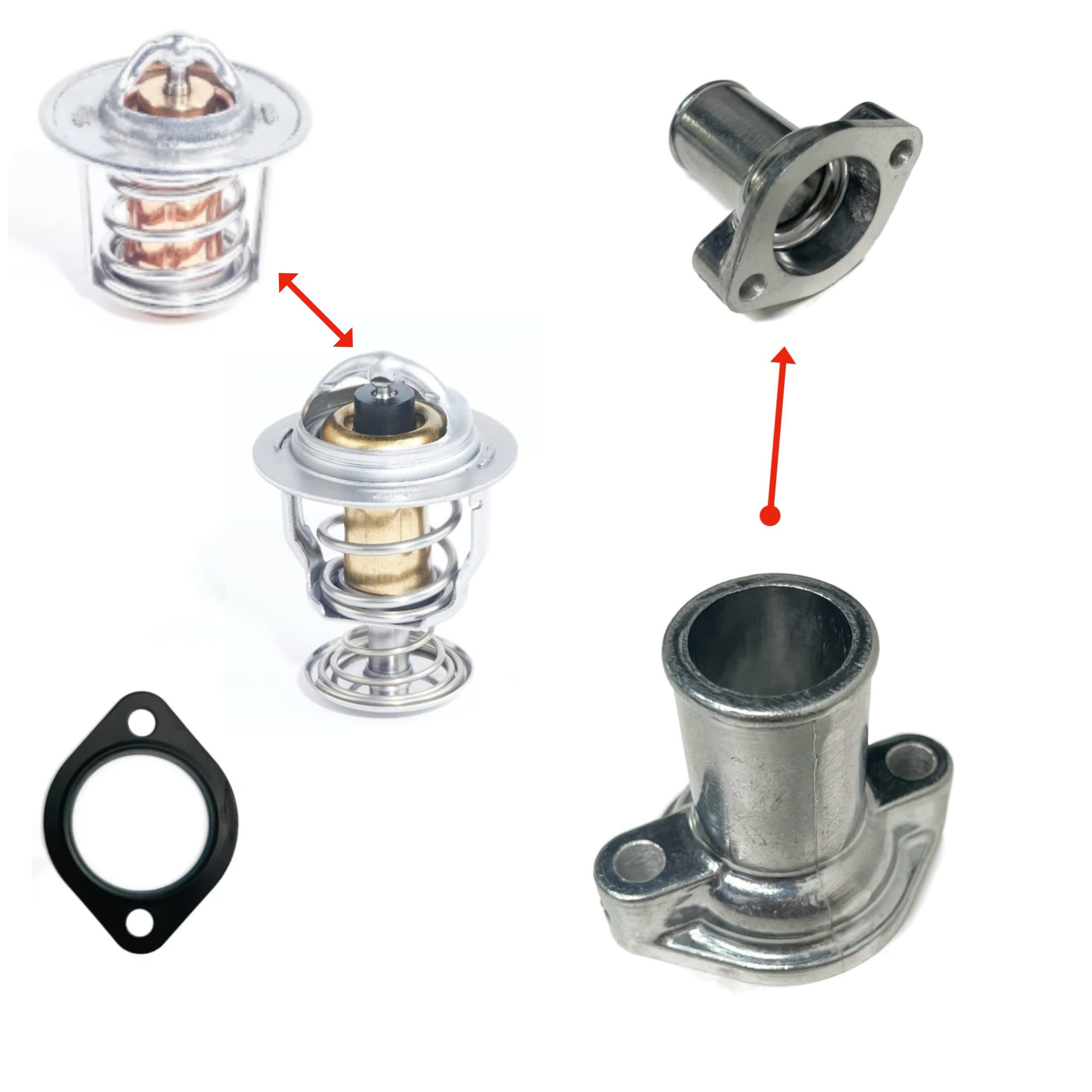 Boîtier de thermostat | raccord au tuyau de refroidissement Kubota D750 - D950 | D1100 - D1402 | V1502 - V2203 | D1703