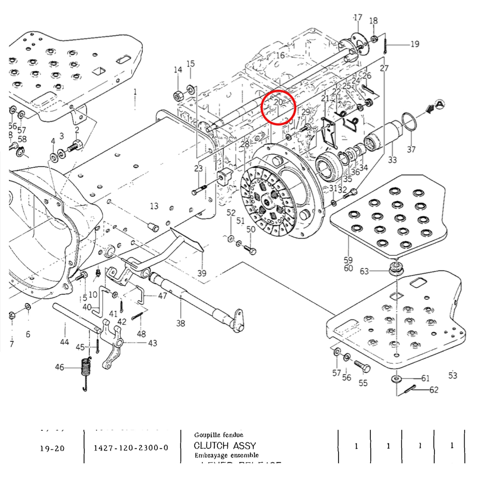 Mécanisme d’embrayage Iseki TX1210 - TX2160 | Bolens G152 - G174 - 8