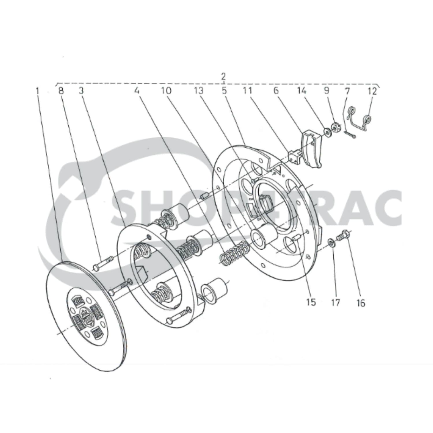 Mécanisme d’embrayage Kubota B5000 - B7001 | Zen-noh ZB5000 - ZB7100 | L175 - L210 - 8