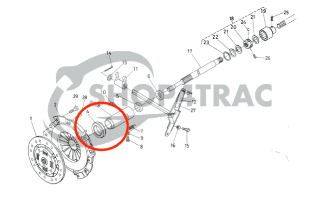 Butée d’embrayage Kubota type 1 | Shop4Trac
