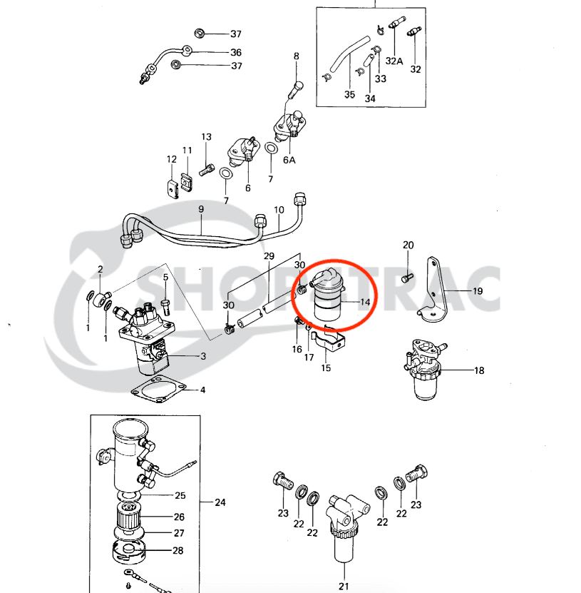 Filtre à carburant universel Solis | Iseki | Kubota | Yanmar | Travail de pelage | Jean | MF - 2