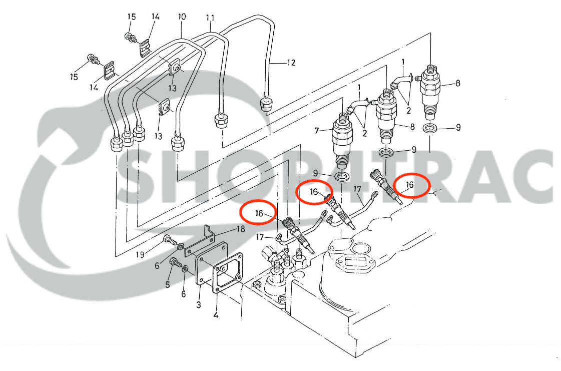 Bougie de préchauffage | Bobine de préchauffage Kubota Z600 | ZB600 | D750 | D850 | D950 | V1100 | V1200 | Shop4Trac