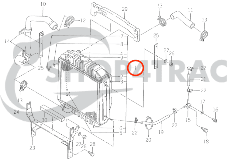 Radiateur Iseki TA207 - TA287 | TA525 - TA530 | 5035 avec tuyaux de radiateur inclus - 10