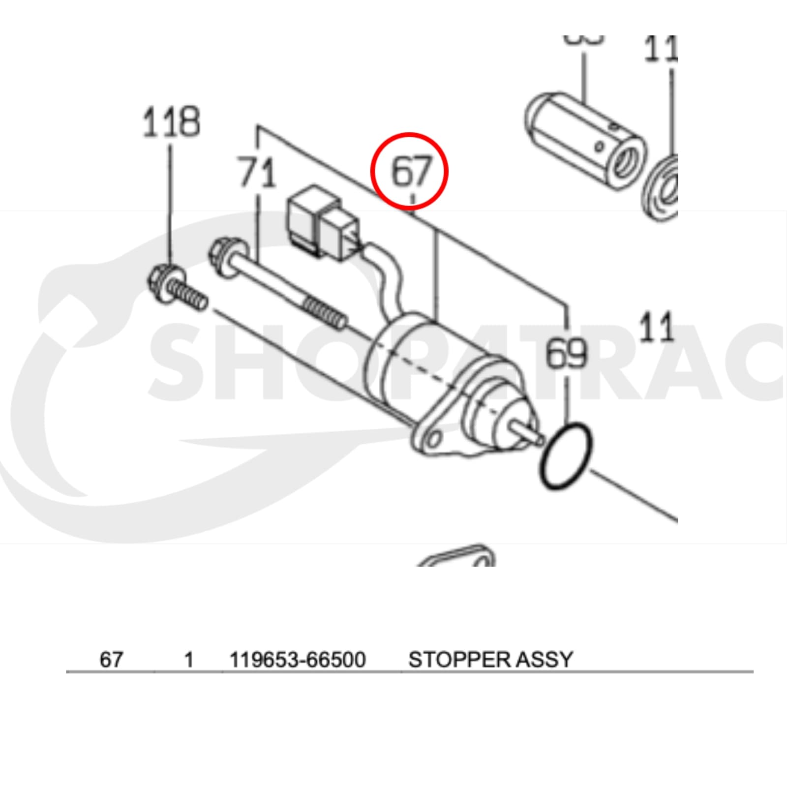 Solénoïde | Électroaimant d'arrêt | Électrovanne de carburant Yanmar 1503ES-12S5SUC5S | AF17 - AF330 | KE13 - KE-60 | RS27 - RS330 - 2