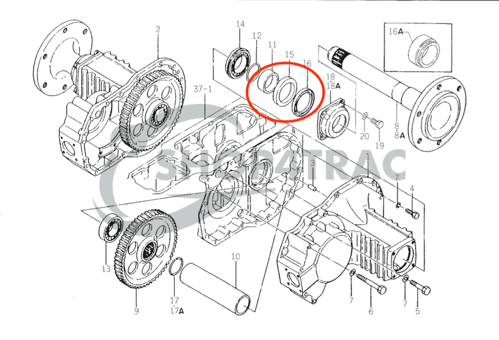 Joint d'essieu arrière Bolens | Iseki TL | joint d'huile TL2100, TL2300, TL2500, TL2700 | Shop4Trac