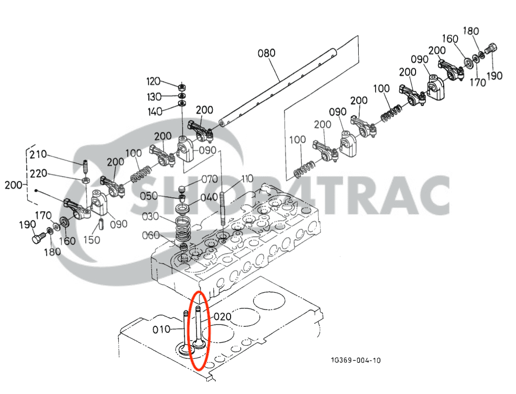 Soupape d'échappement Kubota V2203, V2403 | D1403, D1703 | Shop4Trac