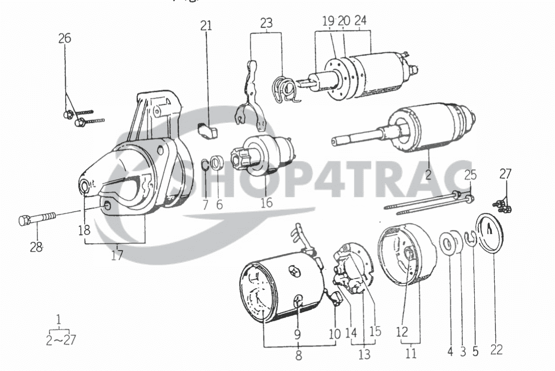 Démarreur Iseki TM- TXG - SF | E3100-3112 | 228000-8160 | Shop4Trac