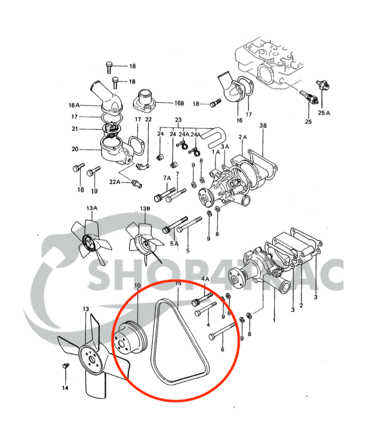 Courroie trapézoïdale Iseki TX1210 | K2B | Shop4Trac