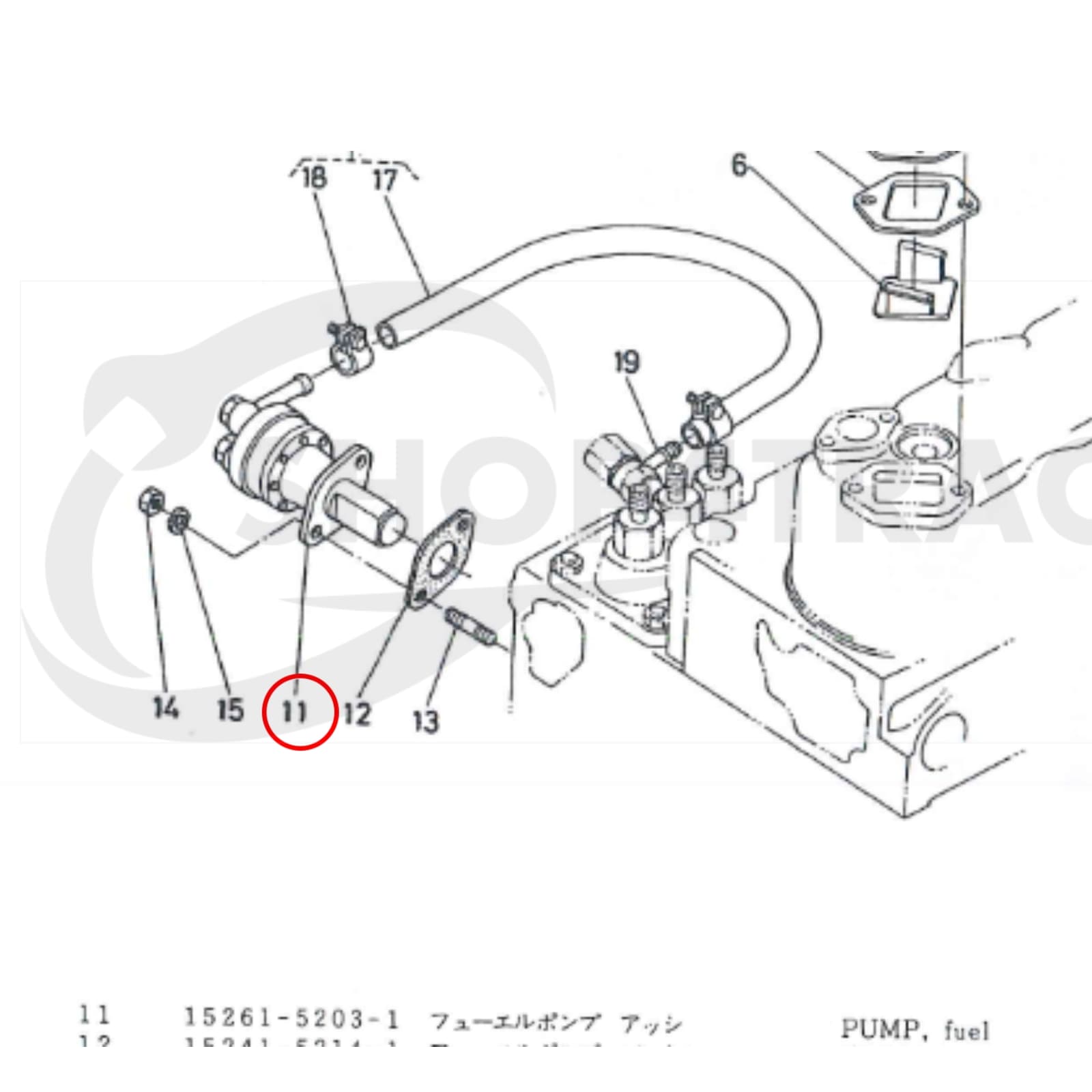 Pompe d'alimentation en carburant Kubota D1102 | D1302 | D1402 | V1502 | V1702 | V1902 - 2