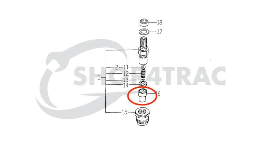Injecteur de carburant complet Iseki E374 – E383 – E390 – E393 | E3CD-T | MT15 | TK538 | TH4260 | TF | TM215 - 2