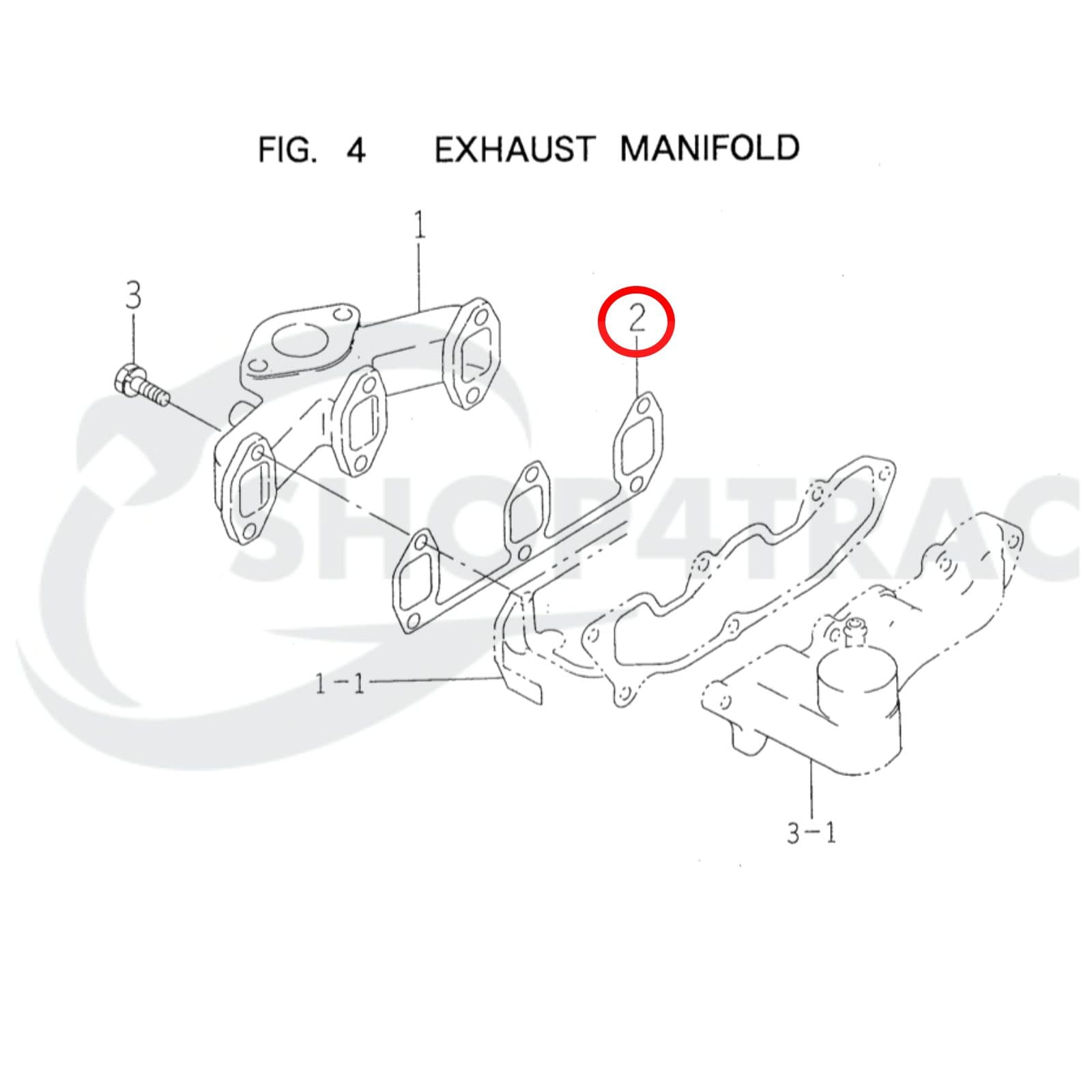 Joint de collecteur d'échappement Iseki | E3CE | E3CD | E3CF | E3CG - 2