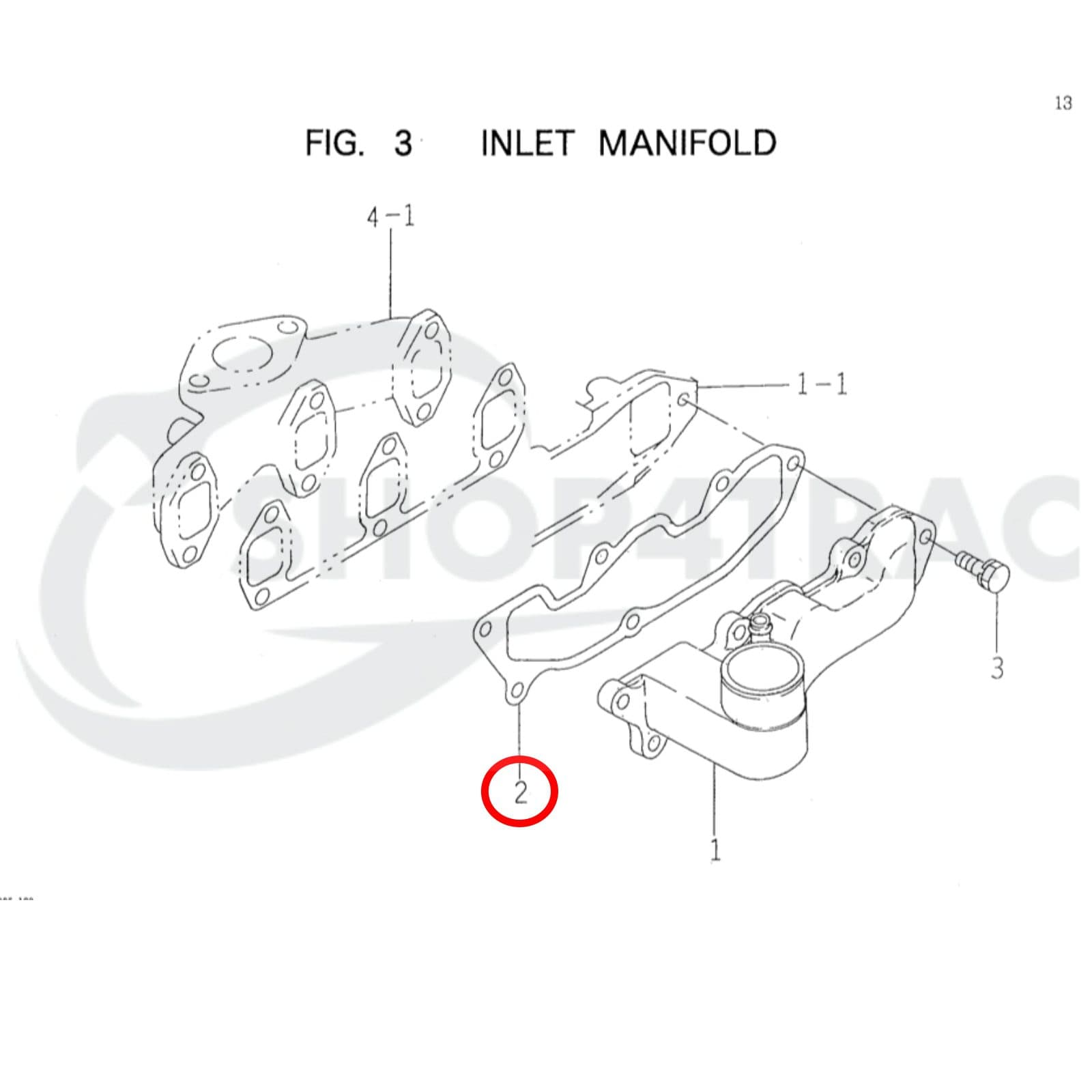 Joint de collecteur d'admission Iseki | E3CE | E3CD | E3CF | E3CG | Shop4Trac