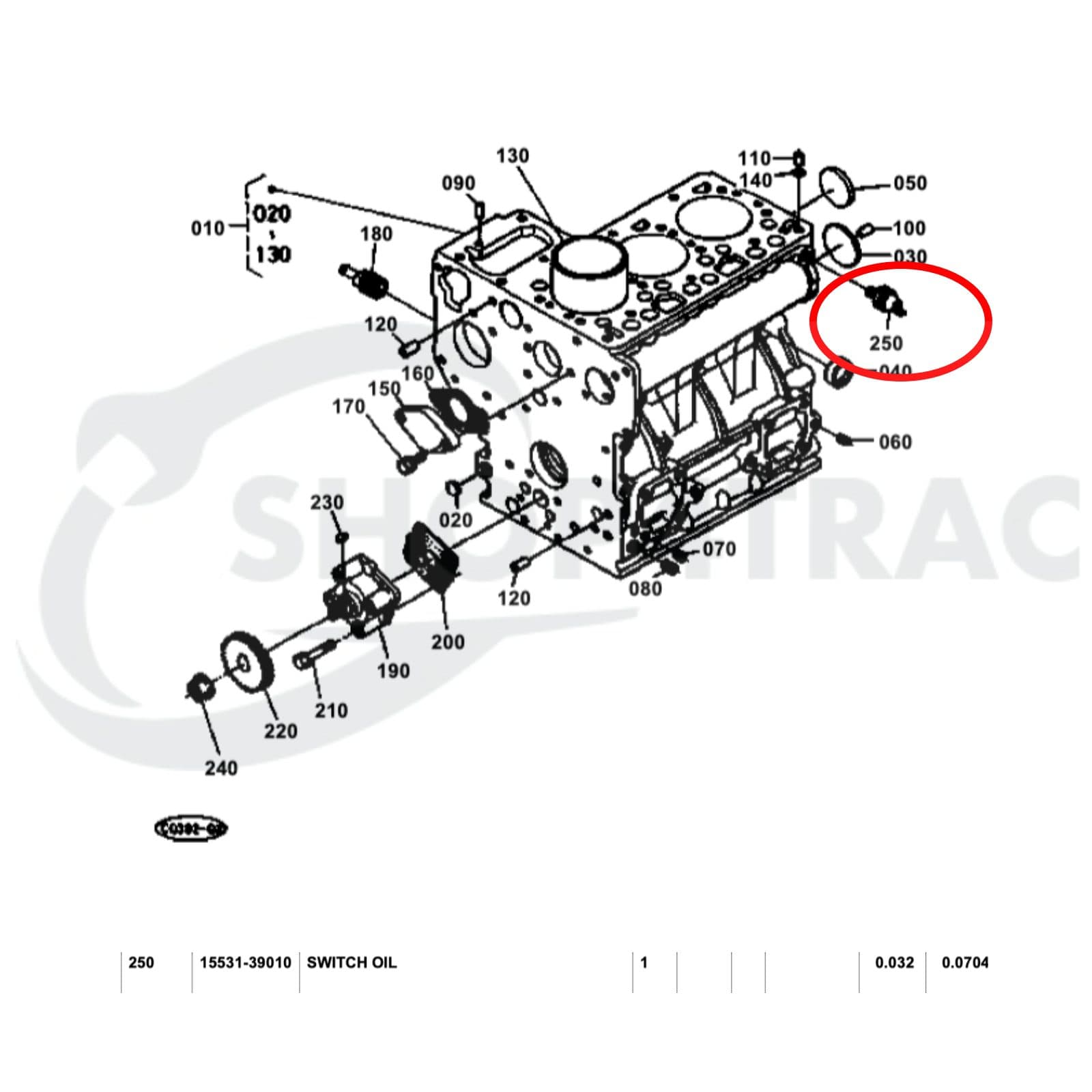 Pressostat d'huile Kubota | Mitsubishi | Yanmar | Hinomoto | Shop4Trac