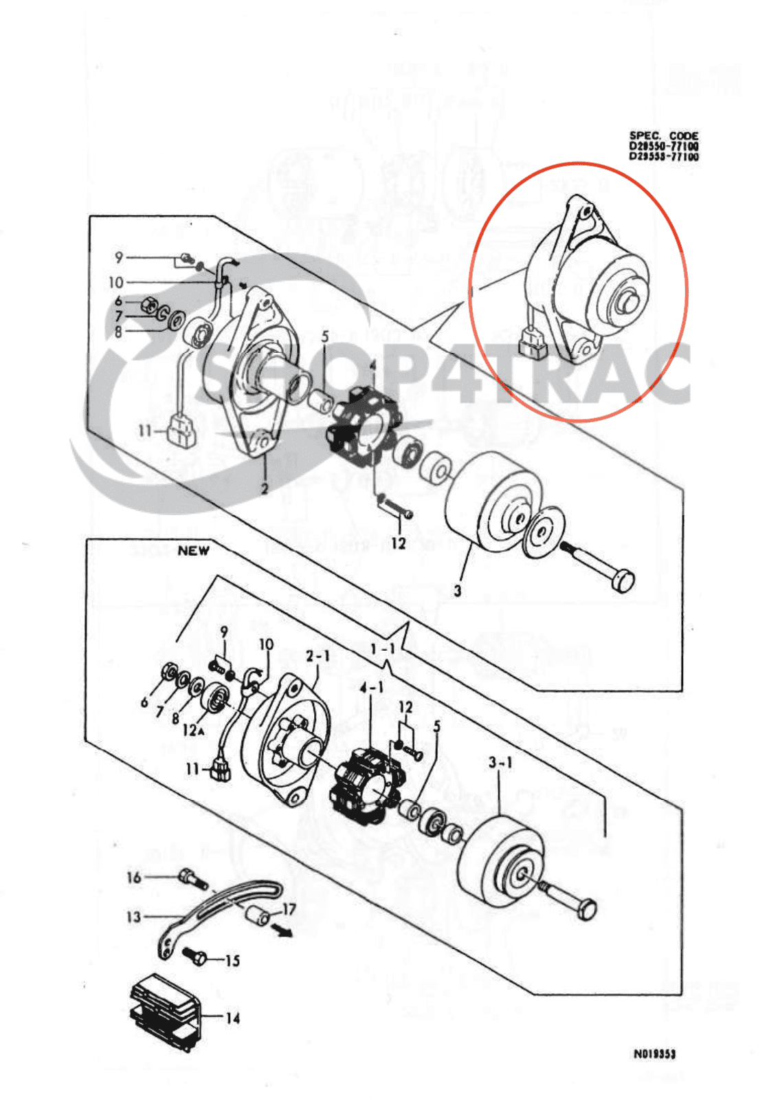 Alternateur Yanmar 3TNE68, 3TNE82, 3TNE84, 3TNE88 | Shop4Trac