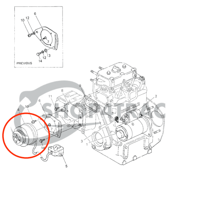 Alternateur Yanmar YM1300, YM1500 | Shop4Trac