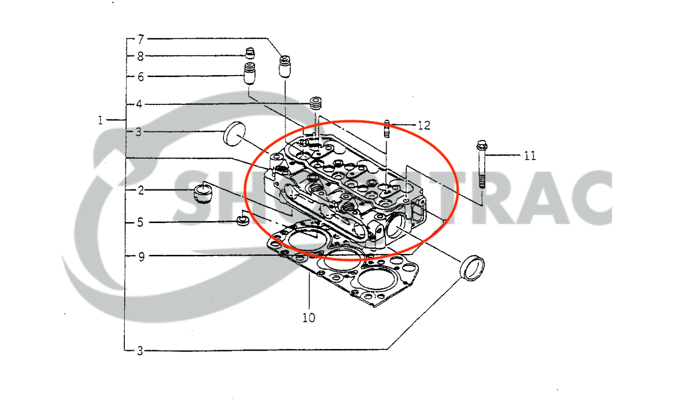 Culasse Iseki E3100 | SIAL TF17, TF317 | Shop4Trac