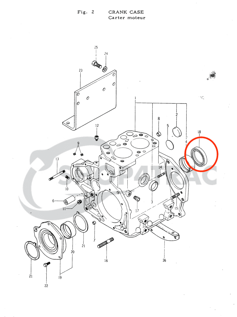 Jeu de joints d'huile avant + arrière de vilebrequin KE70 - KE75 | K2B - K2C - 6