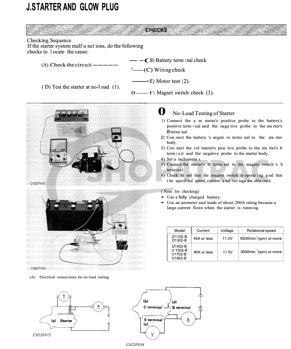 Démarreur Kubota Motor D1302 - D1462 | V1500 - V2203 | L1-18 - L1-275 - 6