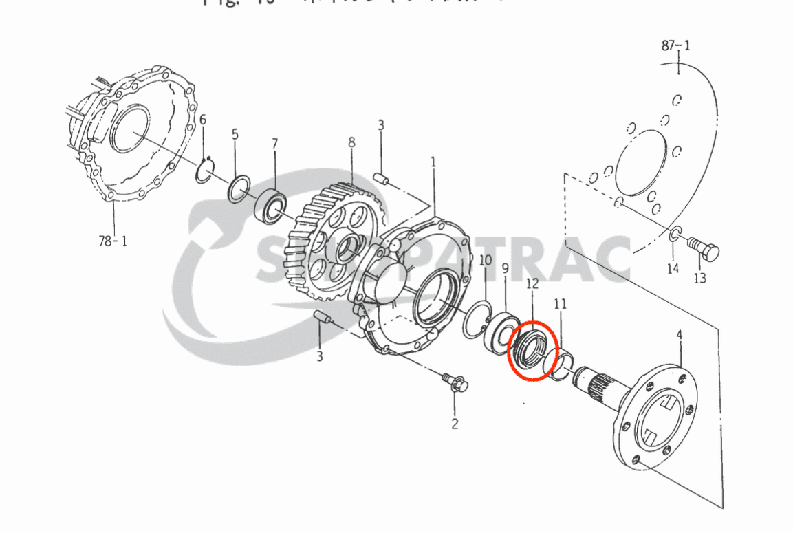 Bague de retenue Iseki essieu arrière TX | TU | TF | Bolens G152 - G174 - 3