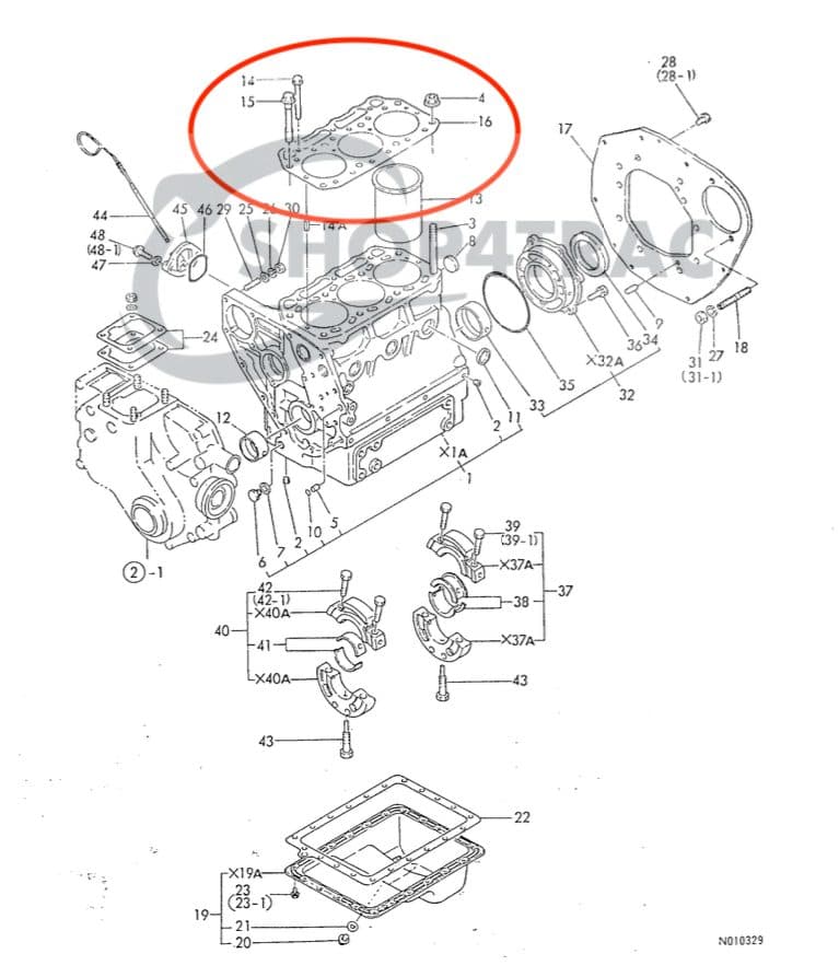 Joint de culasse Yanmar YM1301 | F13 - F14 | 3T70B-N | Shop4Trac