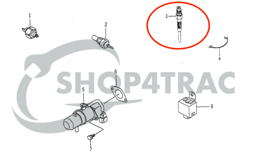 Bougie de préchauffage | Bobine lumineuse Iseki Geas | SF | SG | TF | MT | savoirs traditionnels | E3CD | E3100 | Shop4Trac