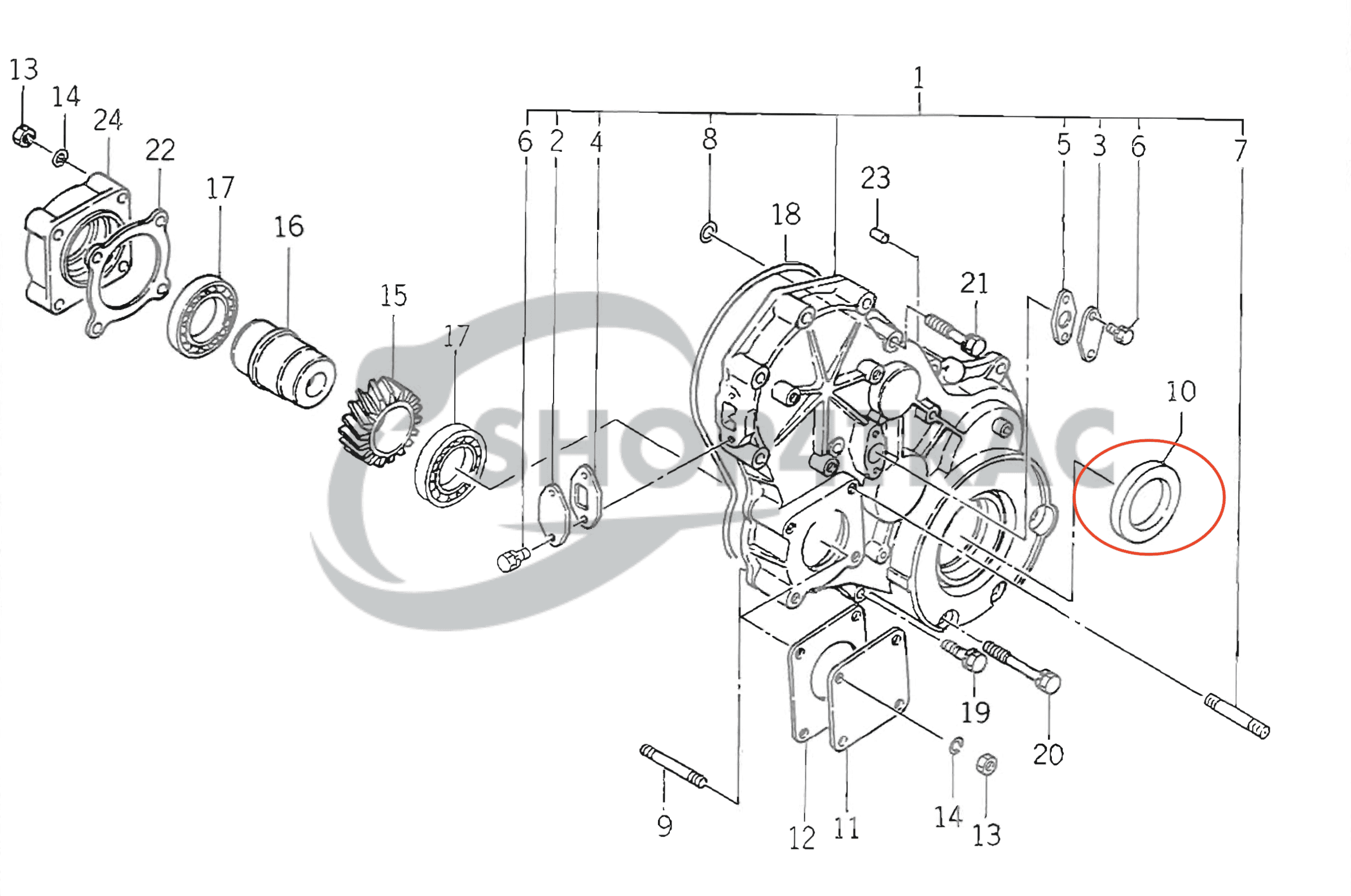 Joint de vilebrequin avant+arrière Iseki TS | TL | TA | TU | Shop4Trac