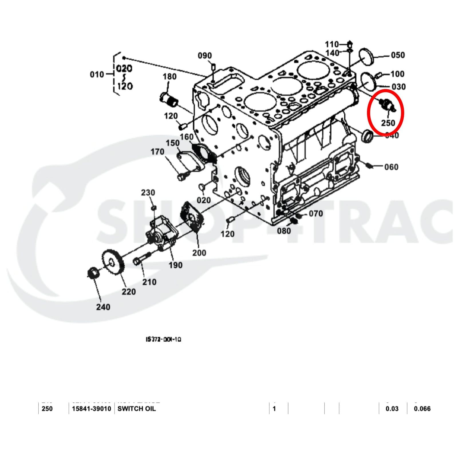 Pressostat d'huile Kubota | Shop4Trac
