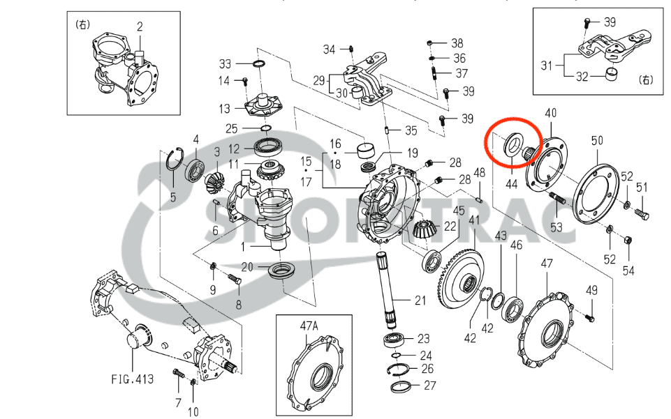 Iseki joint essieu avant TA290 - TA320 | BQ3160E | Shop4Trac