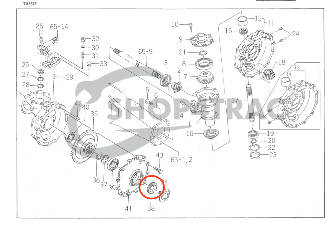 Iseki joint essieu avant TA290 - TA320 | BQ3160E | Shop4Trac