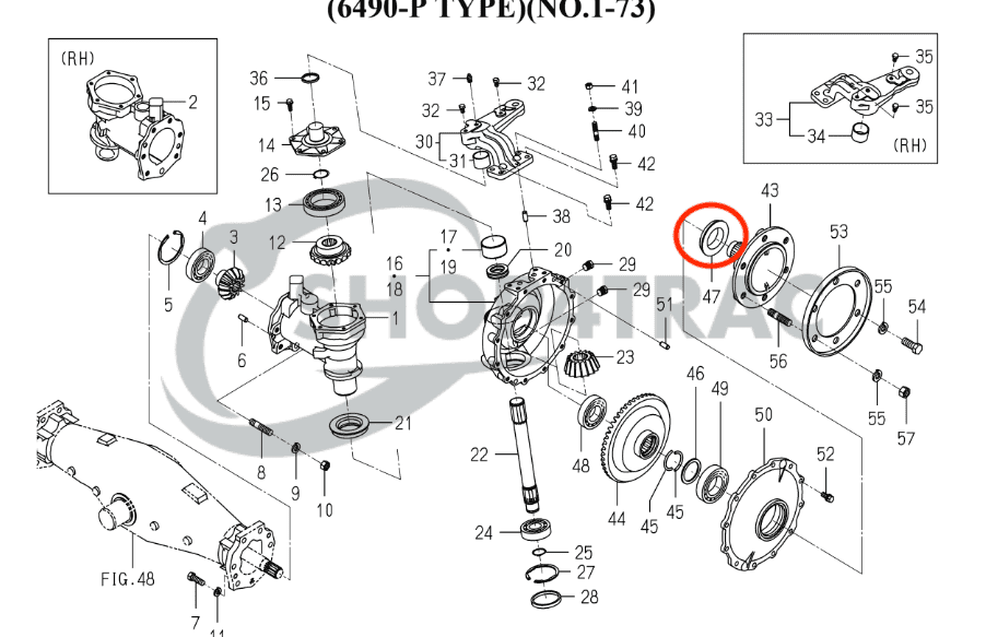 Iseki joint essieu avant TA290 - TA320 | BQ3160E | Shop4Trac